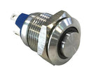 Bulgin Limited MAV0120/3D Vandal Resistant Switch IP67 M12 X 0.75 MAV0120 12 mm SPST-NO Momentary Round Natural