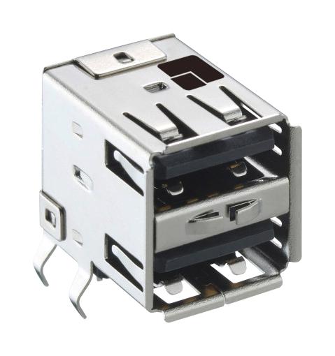 Lumberg 2410 09 USB Stacked Socket 2.0 TYP A 4 X 2 POS