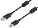 L-COM U2A00001-2M Cable USB 2.0 A-A Plug 2M Black