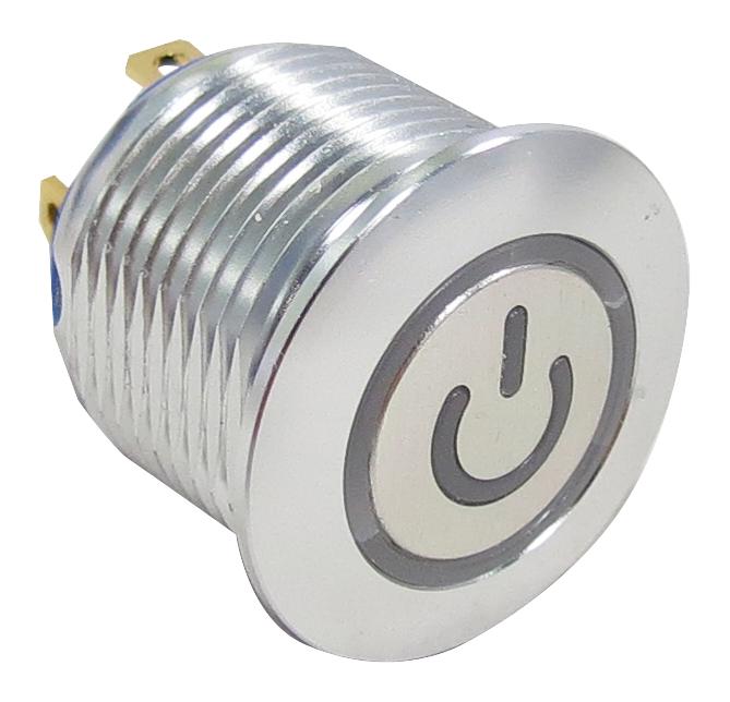 ALCOSWITCH - TE CONNECTIVITY AV1610P112R04 Vandal Resistant Switch, Alcoswitch, Momentary, AV16 Anti-Vandal Series, SPST, Natural, Solder