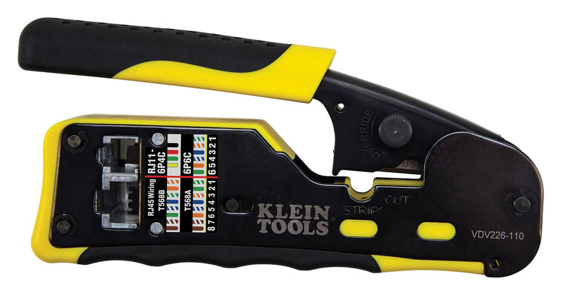 Klein Tools VDV226-110 Crimp Tool Ratchet Pass-Thru Series Modular Connectors