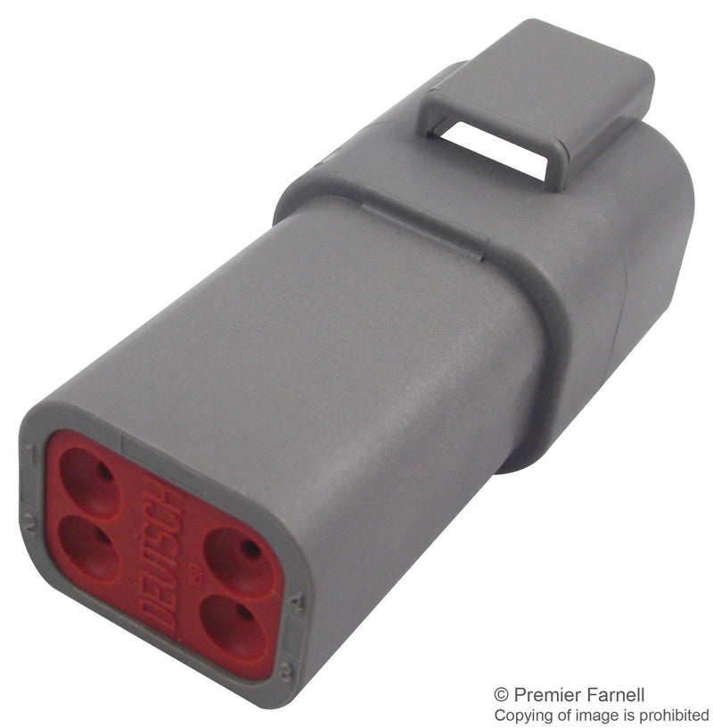 Deutsch - TE Connectivity DT04-4P Automotive Connector Housing IP68 DT Receptacle 4 Ways Series Pin Contacts