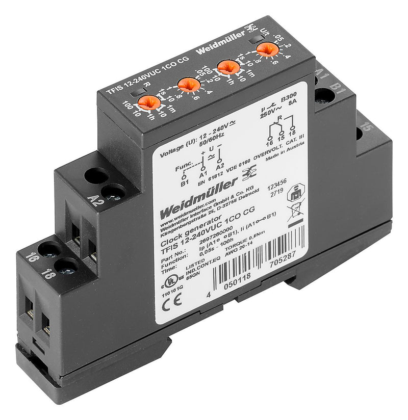 Weidmuller 2697260000 Time Delay Relay Repeat CYCLE/8A/250VAC