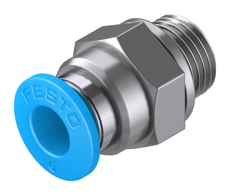 Festo QS-G1/8-6 Pneumatic Fitting Push-In G1/8 14 bar 6 mm Brass QS