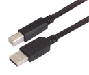 L-COM CAUBLKAB-2M USB Cable Type A Plug to B 2 m 6.6 ft 2.0 Black New