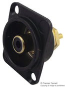 NEUTRIK NF2D-B-0 RCA (Phono) Audio / Video Connector, 2 Contacts, Jack, Gold Plated Contacts, Metal Body, Black