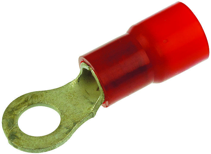 MOLEX 19067-0008 TERMINAL, RING TONGUE, 1/4IN, CRIMP, RED