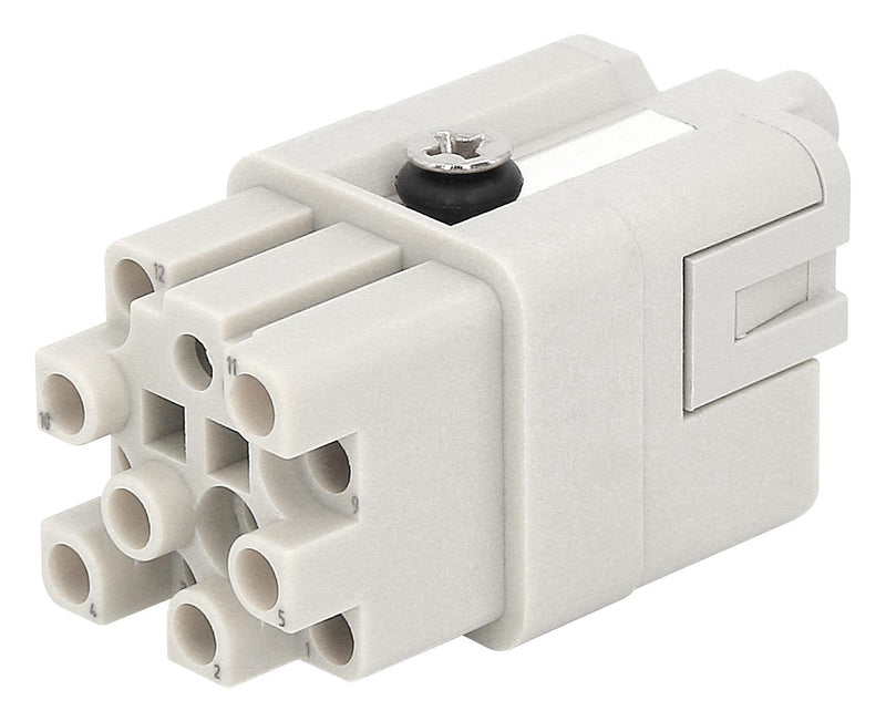 Multicomp PRO MP009622 Heavy Duty Connector MP-HQ Inserts Insert 12+PE Contacts 3A Receptacle