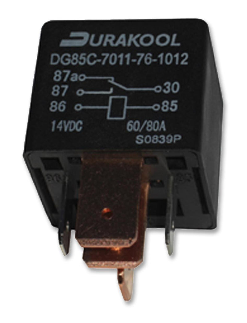 DURAKOOL DG85C-7011-96-1012 RELAY, AUTOMOTIVE, SPDT, 12VDC, 500mA, PANEL