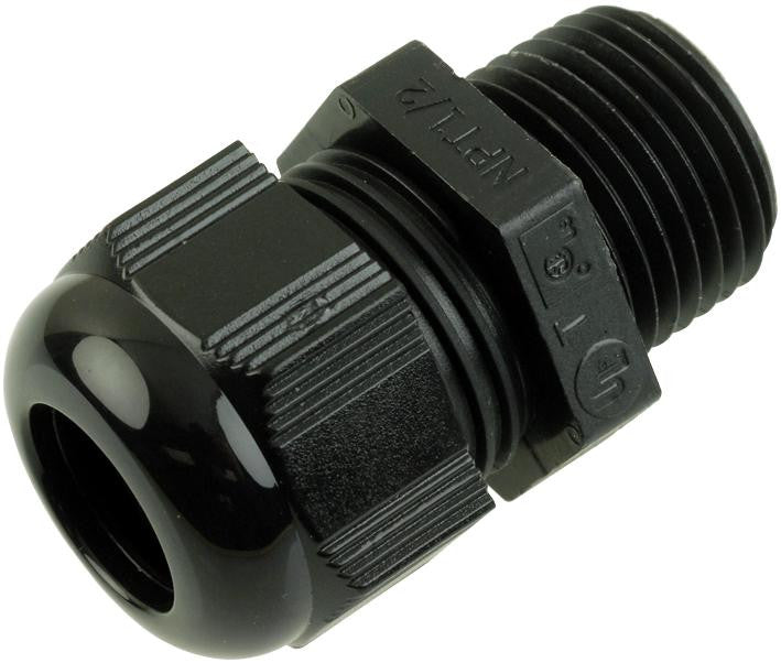 THOMAS & BETTS CC-NPT-12-B CABLE GLAND, 1/2" NPT, BLACK