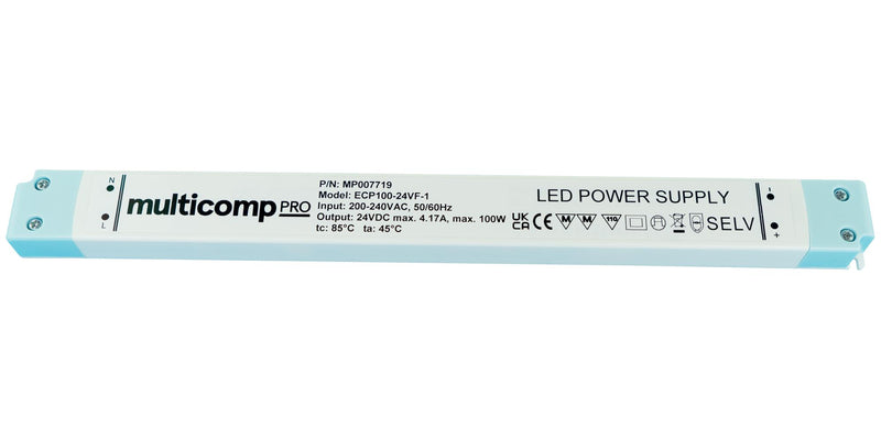 Multicomp PRO MP007718 MP007718 LED Driver IP20 Lighting 100 W 12 V 8.33 A Constant Voltage 200