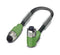 Phoenix Contact SAC-4P-M12MS/ 30-PUR/M12FR SH Sensor Cable 4 Pos M12 Plug 90&deg; Receptacle Positions 3 m 9.8 ft