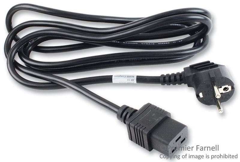 VOLEX 2122H POWER CORD, 2.5M, BLACK