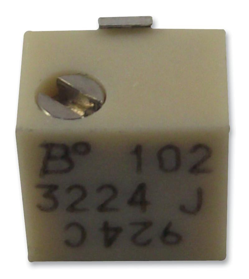 BOURNS 3224G-1-202E Trimmer Potentiometer, 2 kohm, 250 mW, &plusmn; 10%, Trimpot 3224 Series, 12 Turns, Surface Mount Device