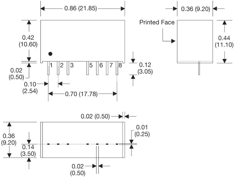 XP Power IP2403SA IP2403SA Isolated Through Hole DC/DC Converter Regulated ITE 4:1 3 W 1 Output 3.3 V 700 mA