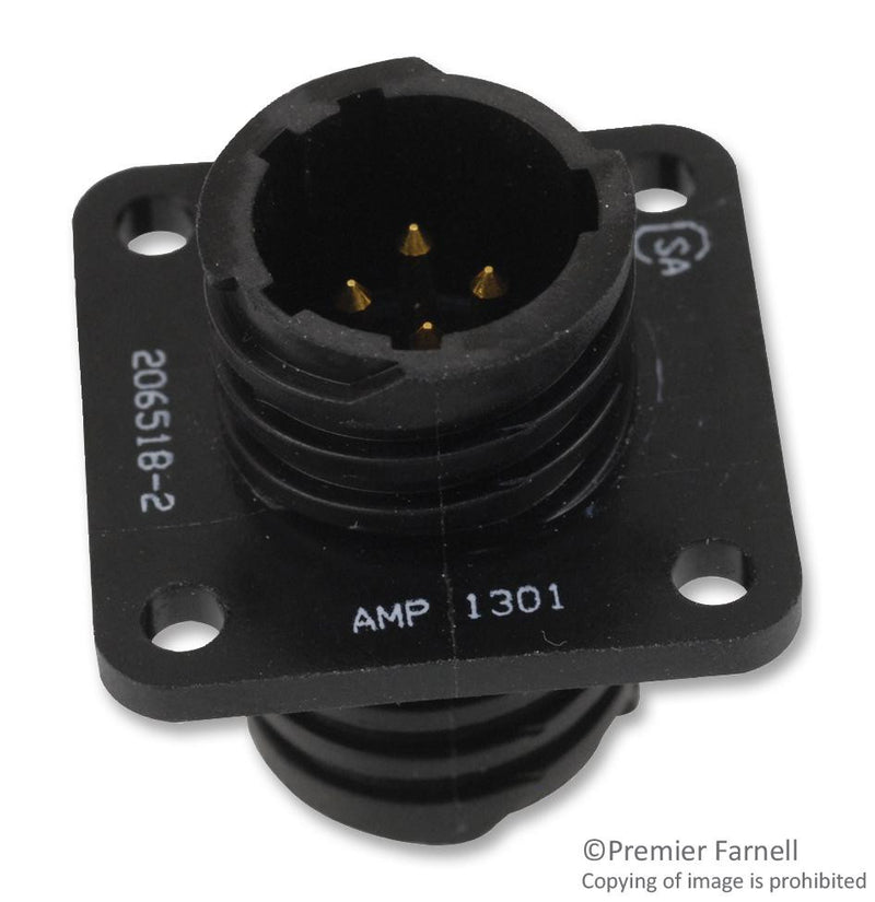 AMP - TE CONNECTIVITY 206518-2 CIRCULAR CONNECTOR RECEPTACLE, SIZE 11, 4 POSITION, PANEL