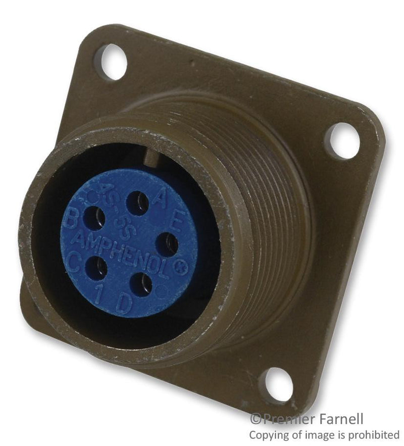 AMPHENOL INDUSTRIAL 97-3102A-14S-5S CIRCULAR CONNECTOR, RECEPTACLE, SIZE 14S, 5 POSITION, BOX