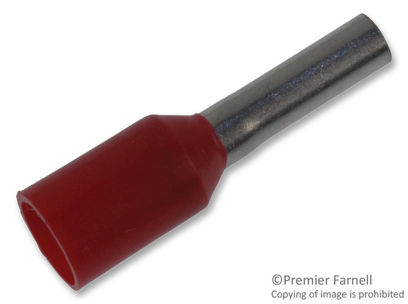 PANDUIT FSD77-6-D TERMINAL, WIRE FERRULE, 18AWG, RED