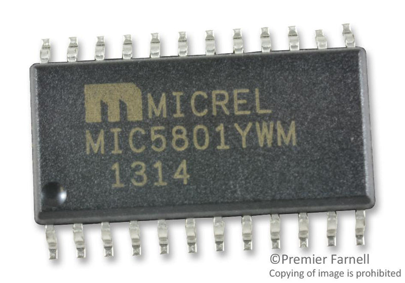 MICREL SEMICONDUCTOR MIC5801YWM LATCHED DRIVER, 8 CHANNEL, 500mA, SOIC-24