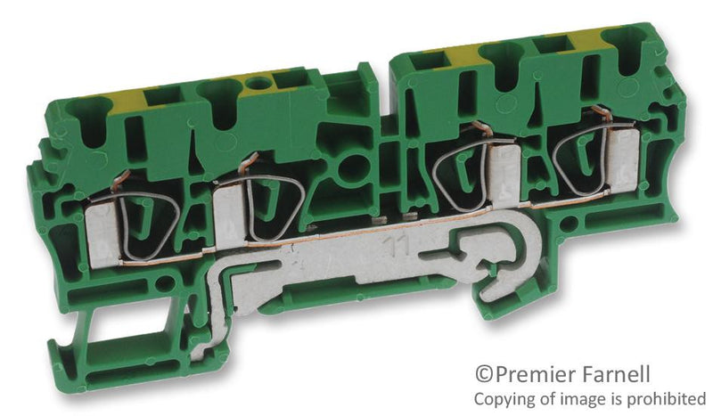 WEIDMULLER 1608660000 TERMINAL BLOCK, DIN RAIL, 4 POSITION, 26-12AWG