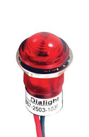 DIALIGHT 657-2502-103F PANEL MOUNT INDICATOR, LED, 17.463MM, RED, 5V