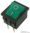 ARCOLECTRIC C1353AT0/1GRN Rocker Switch, Illuminated, DPST, Off-On, Green, Panel, 16 A