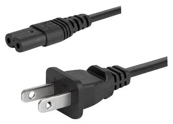 SCHURTER 6010.5274 POWER CORD, US, SVT, IEC C7, BLACK, 2M, 7A, 125V