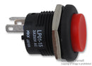 NKK SWITCHES LP0115CCKW01C SWITCH, PUSHBUTTON, NON-ILLUMINATED, SPDT, 3A, RED