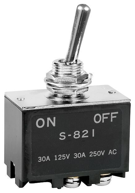 NKK SWITCHES S821 SWITCH, TOGGLE, DPST, 30A, 250VAC