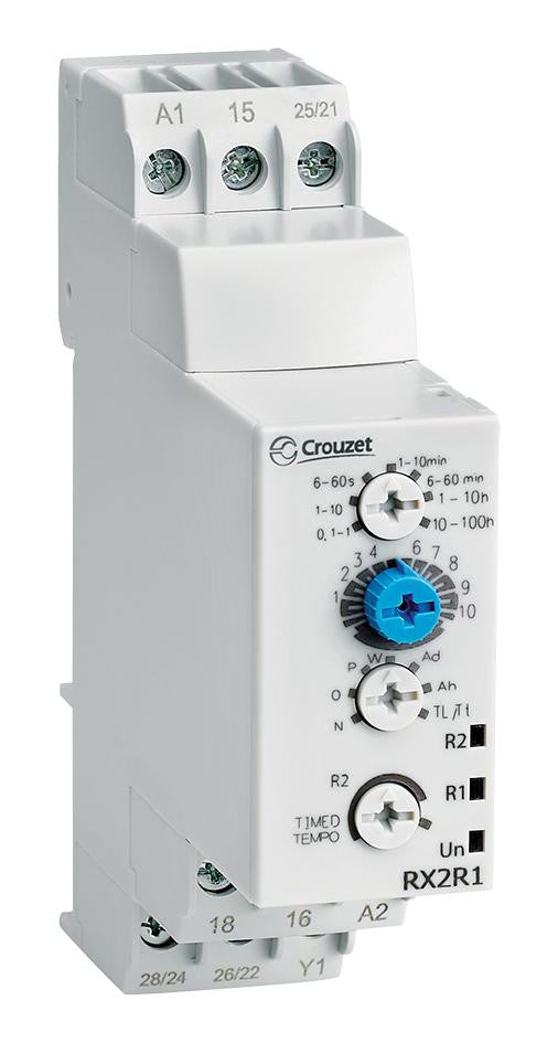 CROUZET CONTROL 88866385 RELAY, TIMER, 2CO, 0.1S TO 100H