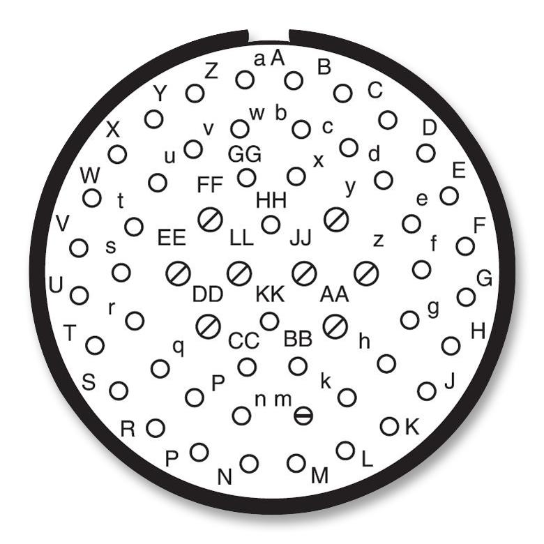 Amphenol Aerospace D38999/20JJ4BC D38999/20JJ4BC Circular Connector MIL-DTL-38999 Series III Wall Mount Receptacle 56 Contacts