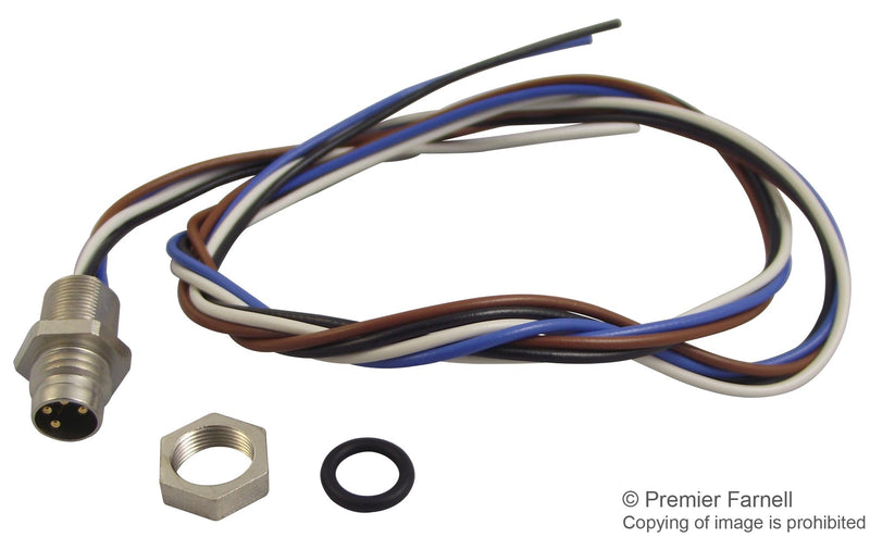 Hirschmann ELST 4408RVFM805 ELST 4408RVFM805 Circular Connector E Series M8 Cable Mount Plug 4 Contacts Solder Pin Threaded Copper Body