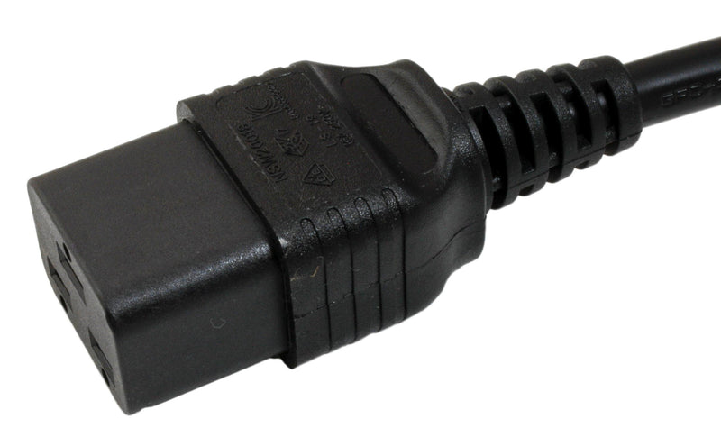 Multicomp PRO GW-151728 Mains Power Cord Plug Swiss to IEC 60320 C19 2 m 16 A 250 V Black