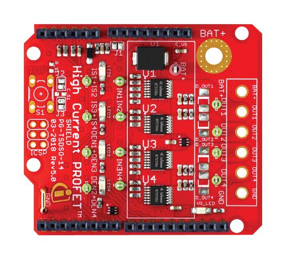 Infineon SHIELDBTS70081EPPTOBO1 Profet +2 12V/11A Arduino Shield