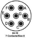 Amphenol Industrial 97-3106A-24-10S 97-3106A-24-10S Circular Connector Plug Size 24 7 Position Cable