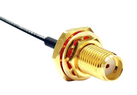 Multicomp PRO MP005944 MP005944 RF / Coaxial Cable Assembly 5G IP47 SMA Bulkhead Jack to 90&Acirc;&deg; MHF 4L Plug 1.37mm 50 ohm 7.9 "