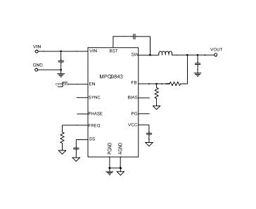 Monolithic Power Systems (MPS) MPQ9843GLE-AEC1-P MPQ9843GLE-AEC1-P DC-DC Switching Synchronous Buck Regulator Adjustable 3.3 to 36 V in 0.8 /3 A WFQFN-16