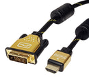 Roline 11.04.5896 Audio / Video Cable Assembly DVI-D (Dual Link) Plug Hdmi A 4.9 ft 1.5 m Black Gold