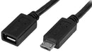 Startech USBUBEXT50CM USB Cable Micro Type B Plug to Receptacle 500 mm 19.7 " 2.0 Black