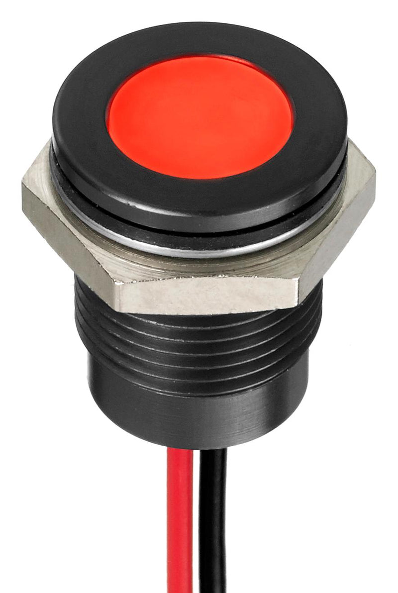 Apem Q14F5BXXHR12E LED Panel Mount Indicator Red 12 VDC 14 mm 20 mA 800 mcd IP67