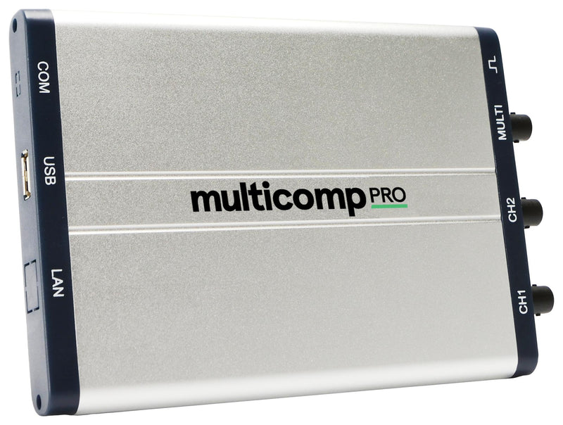 Multicomp PRO MP720016 EU-UK PC USB Oscilloscope Scope Series 2 Analogue 1 Ext Trigger 25 MHz 100 Msps 5 Kpts 14 ns