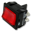 ARCOLECTRIC H8653VBNAC Rocker Switch, Illuminated, DPST, On-Off, Red, Panel, 10 A