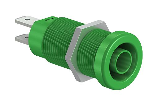 Staubli 66.9131-25 66.9131-25 Banana Test Connector 4mm Receptacle Panel Mount 20 A 1 kV Nickel Plated Contacts Green