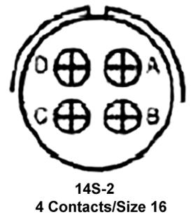 Amphenol Industrial MS3100A14S-2P. MS3100A14S-2P. Circular Connector Receptacle Size 14S