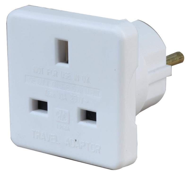 PRO Elec 1518A WHT Mains Adapter UK Euro (Schuko) 10 A White Plastic Body 250 V