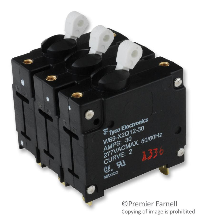 POTTER&BRUMFIELD - TE CONNECTIVITY W69-X2Q12-30 CIRCUIT BREAKER, HYDROMAGNETIC, 3P, 277V, 30A