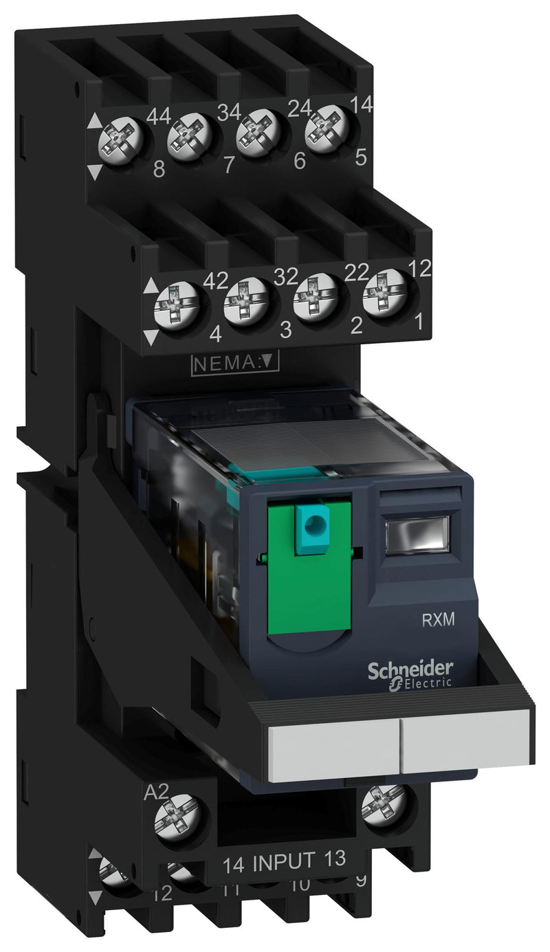 Schneider Electric RXM4AB2BDPVM Power Relay 4PDT 24VDC 6A Socket