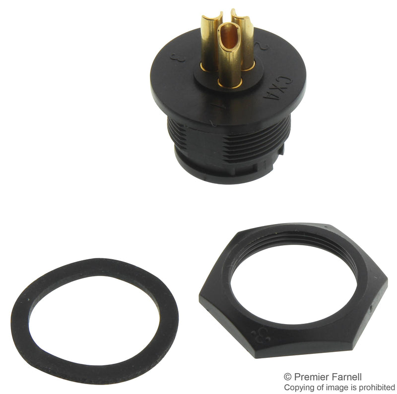 SWITCHCRAFT/CONXALL 4182-3SG-300 4182-3SG-300 Circular Connector Panel Mount Receptacle 3 Contacts Solder Socket Nylon (Polyamide) Body