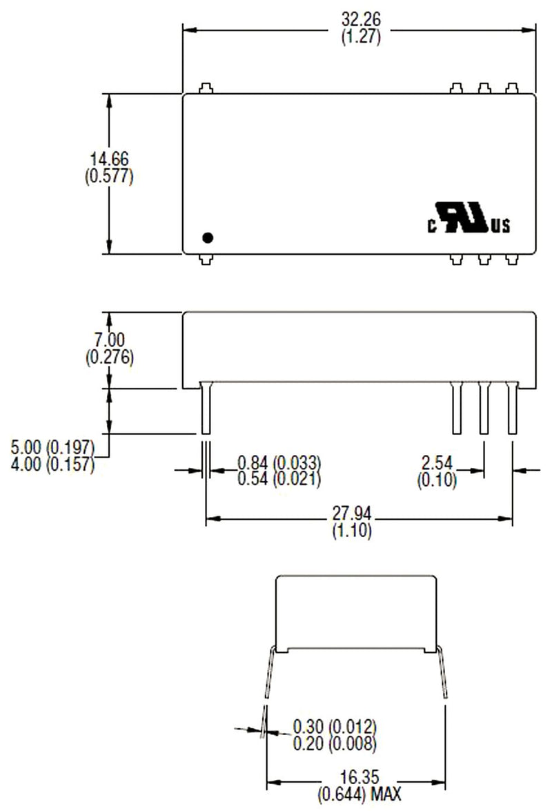 Murata Power Solutions NDY1205C Isolated Through Hole DC/DC Converter Low Profile ITE 2:1 3 W 1 Output 5 V 600 mA