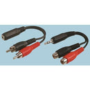 PRO Signal PSG03482 Cable 3.5MM JACK-2 RCA Plug 6FT BLK